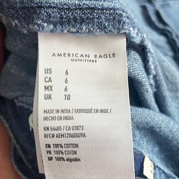 American Eagle high waist wide leg belted lightweight denim jeans 6 - Picture 13 of 13